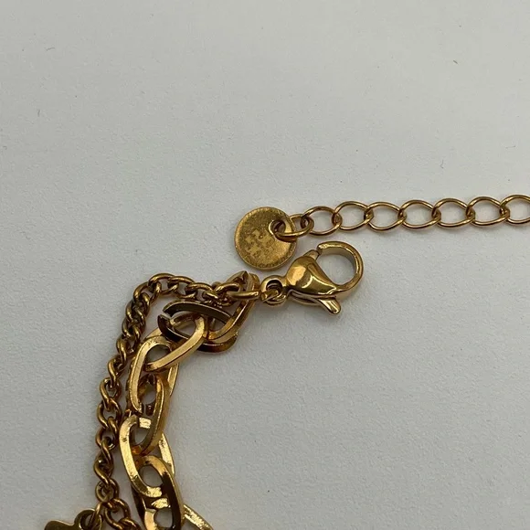 Tory Burch Gold Bracelet with Red, White, and Black Charms - Picture 3 of 5